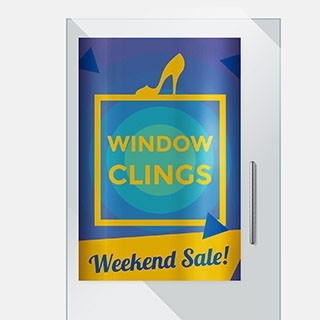 Basic Teal Window Cling 5-Pack Garage Sale CGSignLab 36x12